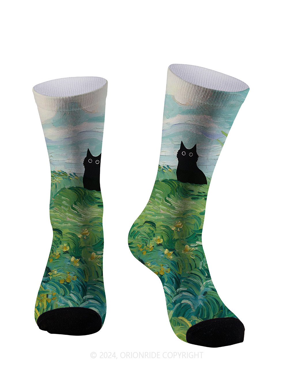 Orionride Oil Painting Kitten Cycling Socks