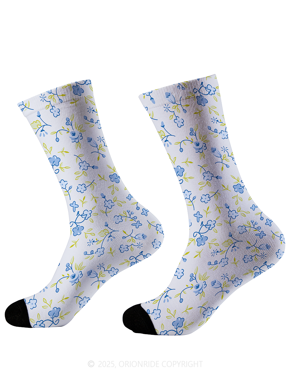 Orionride Blue Flower Bicycle Cycling Socks