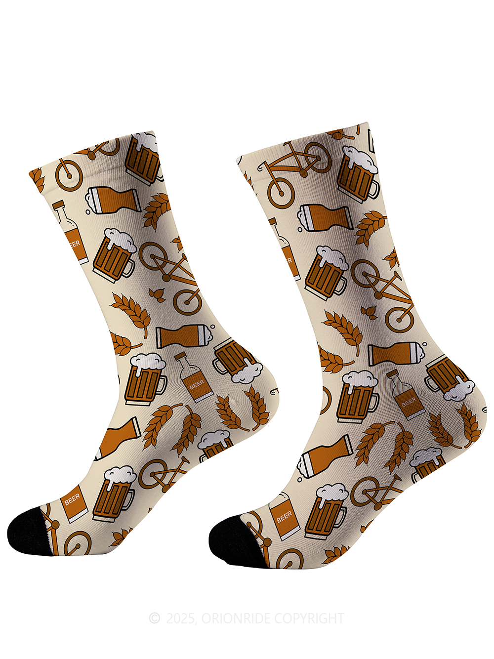 Orionride Beer And Wheat Cycling Socks