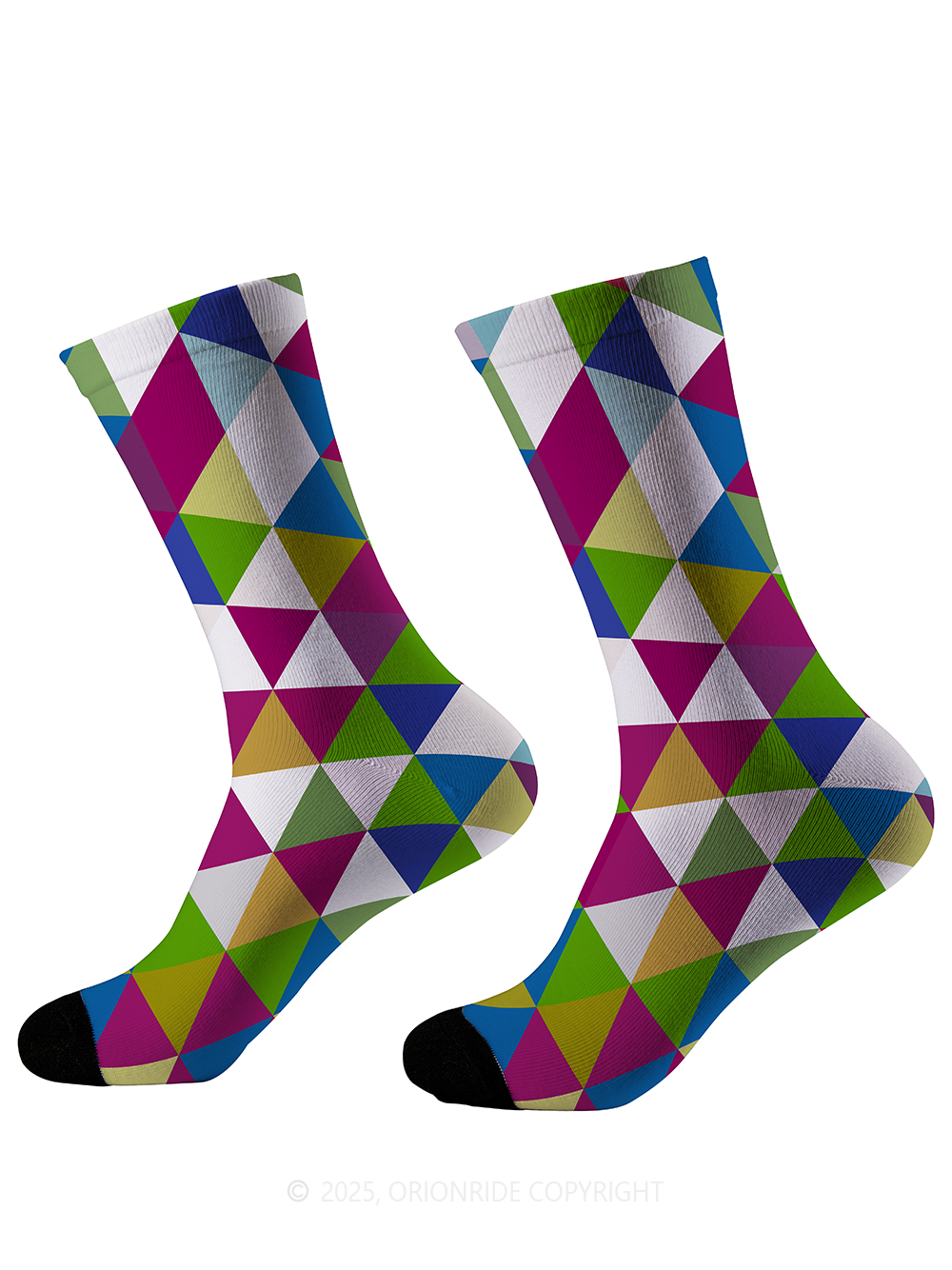 Orionride Colored Triangles Cycling Socks