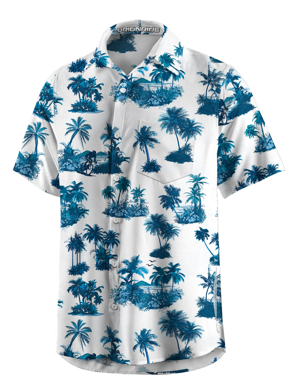 Orionride Short Sleeves Hawaiian Scene Zipper Pockets Ultra Lightweight Gravel Shirt