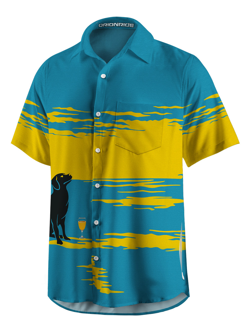 Orionride Short Sleeves Labrador on The Beach Zipper Pockets Ultra Lightweight Gravel Shirt