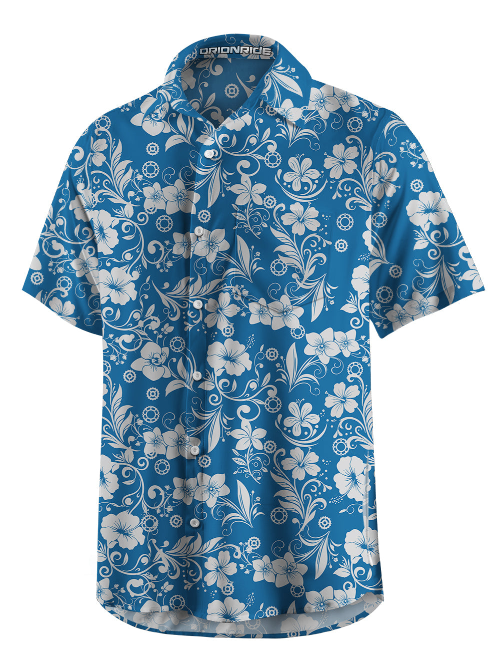 Orionride Short Sleeves Hawaiian Flowers Zipper Pockets Ultra Lightweight Gravel Shirt