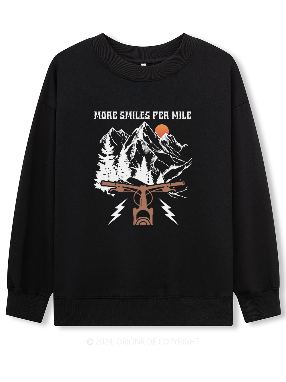 Orionride Long Sleeves More Smiles Per Mile Bike Sweatshirts