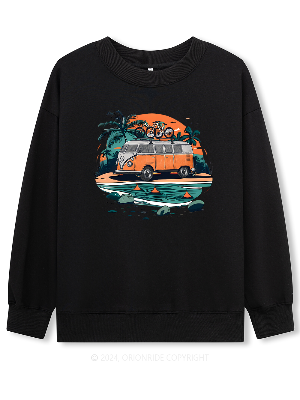 Orionride Long Sleeves Beach Retro Car Bike Sweatshirts