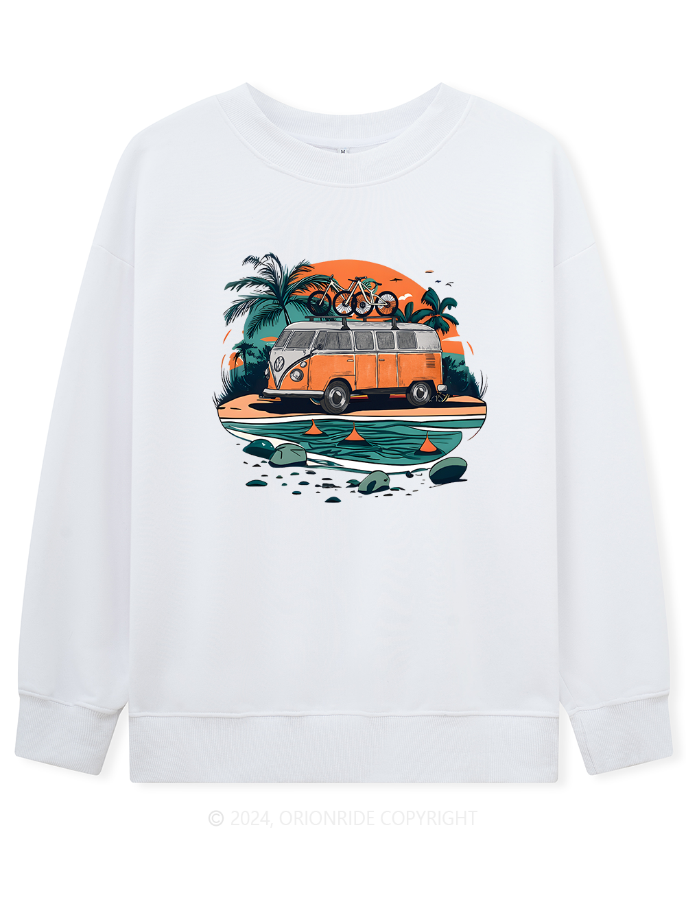 Orionride Long Sleeves Beach Retro Car Bike Sweatshirts