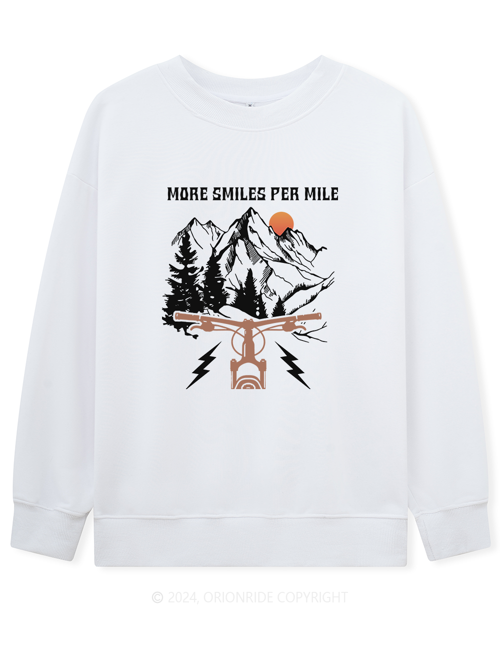 Orionride Long Sleeves More Smiles Per Mile Bike Sweatshirts