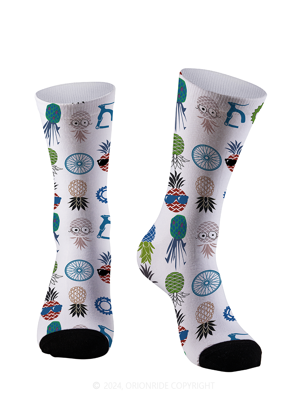 Orionride Funny Pineapple Head Cycling Socks