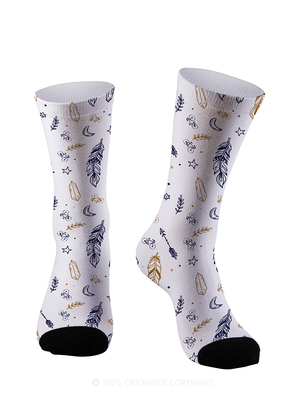 Orionride Feather Print Cycling Socks