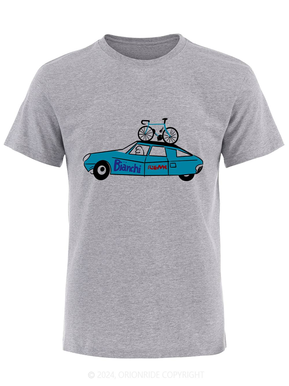 Orionride Short Sleeves Blue Car Bike T-Shirt