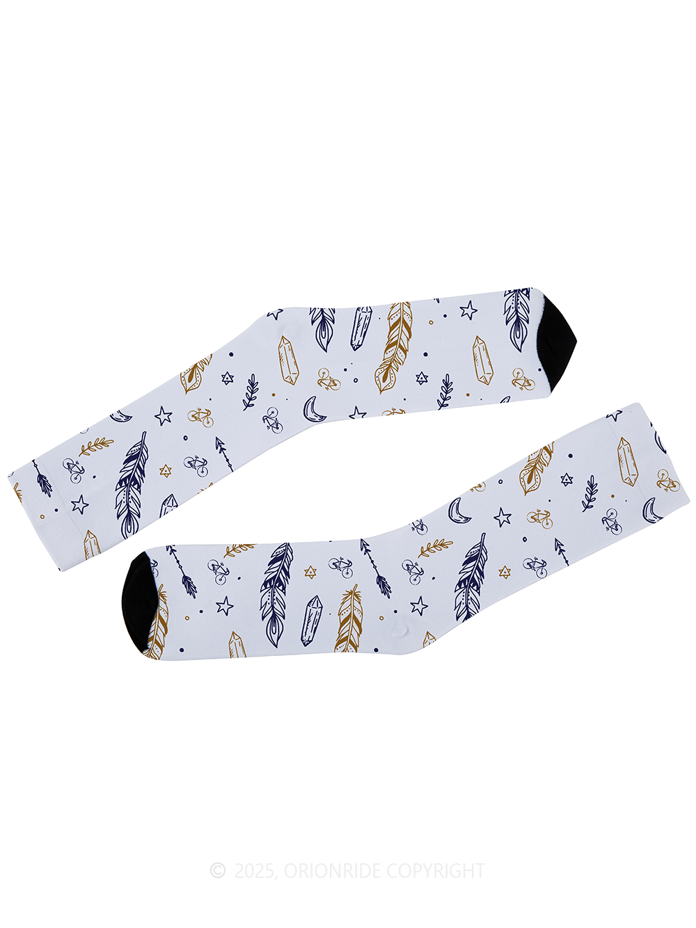 Orionride Feather Print Cycling Socks