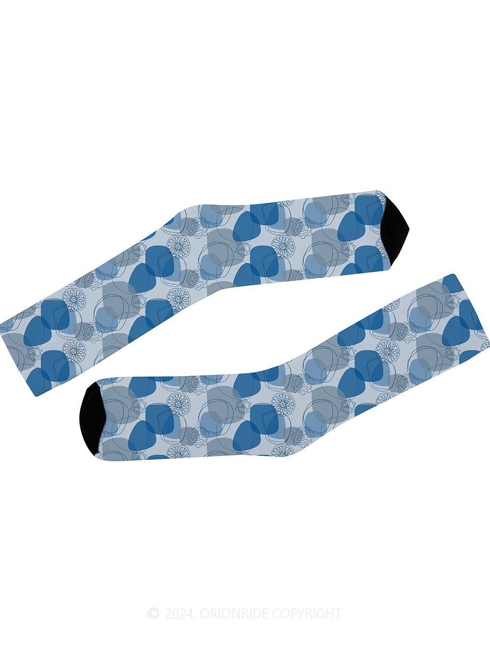 Orionride Blue Abstract Geometric Cycling Socks