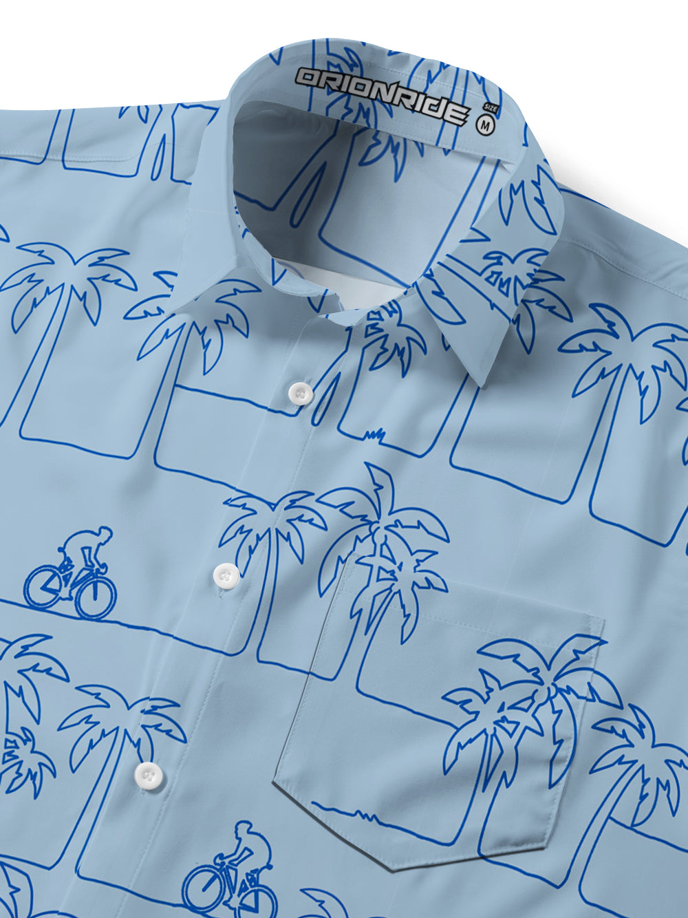 Orionride Coconut Tree Cycling Zipper Pockets Ultra Lightweight Short Sleeves Gravel Shirt