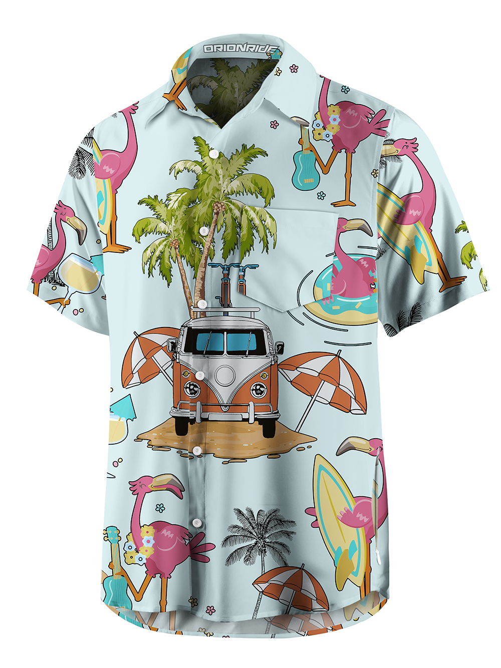 Orionride Beach Party Zipper Pockets Ultra Lightweight Short Sleeves Gravel Shirt