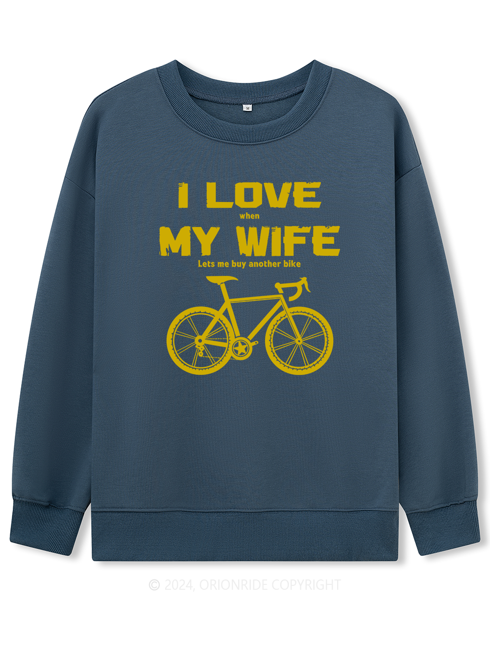 Orionride Long Sleeves I Love My Wife Bike Sweatshirts